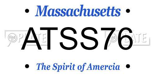 ATSS76 Massachusetts License Plate
