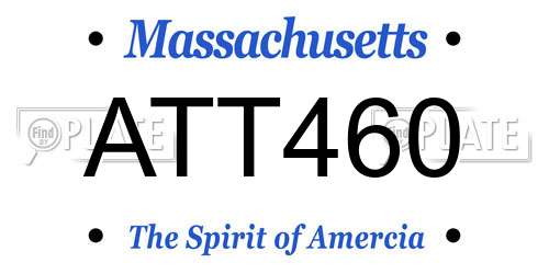 ATT460 Massachusetts License Plate