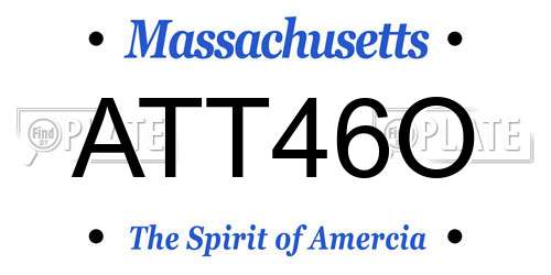 ATT46O Massachusetts License Plate