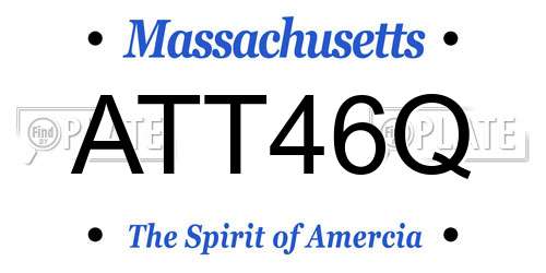ATT46Q Massachusetts License Plate