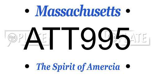 ATT995 Massachusetts License Plate