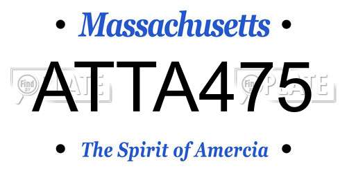 ATTA475 Massachusetts License Plate