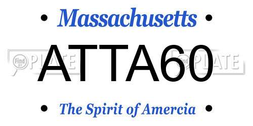 ATTA60 Massachusetts License Plate