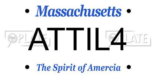 ATTIL4 Massachusetts License Plate