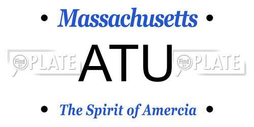 ATU Massachusetts License Plate