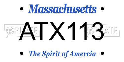 ATX113 Massachusetts License Plate
