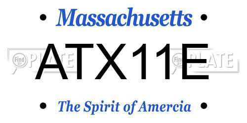 ATX11E Massachusetts License Plate