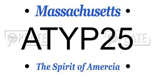 ATYP25 Massachusetts License Plate