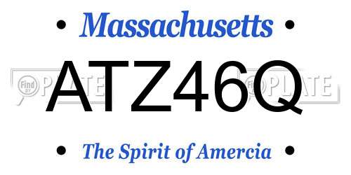 ATZ46Q Massachusetts License Plate