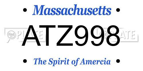 ATZ998 Massachusetts License Plate