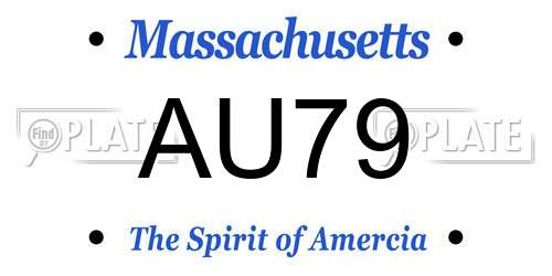 AU79 Massachusetts License Plate