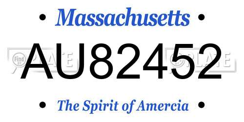 AU82452 Massachusetts License Plate