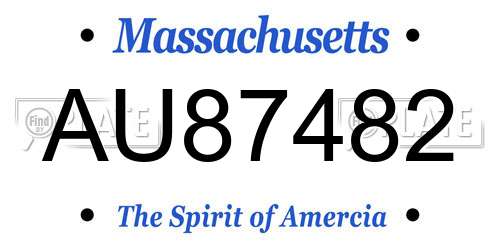 AU87482 Massachusetts License Plate