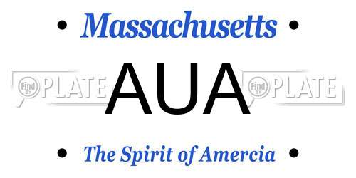 AUA Massachusetts License Plate