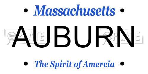 AUBURN Massachusetts License Plate