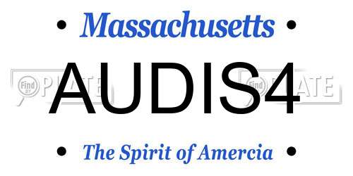 AUDIS4 Massachusetts License Plate