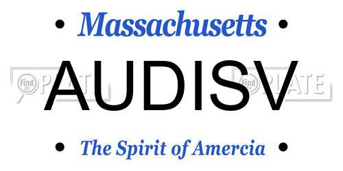 AUDISV Massachusetts License Plate