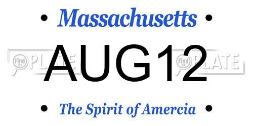 AUG12 Massachusetts License Plate