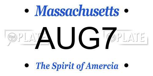 AUG7 Massachusetts License Plate