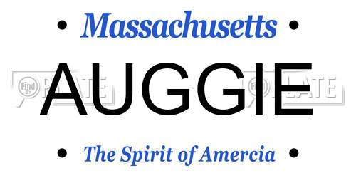 AUGGIE Massachusetts License Plate