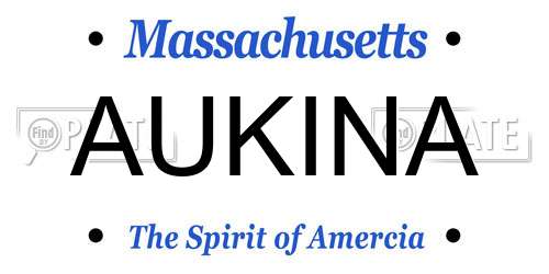 AUKINA Massachusetts License Plate