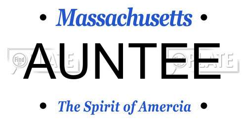 AUNTEE Massachusetts License Plate