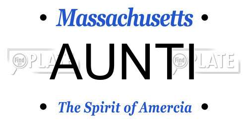 AUNTI Massachusetts License Plate