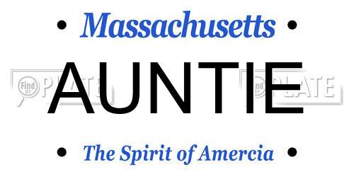 AUNTIE Massachusetts License Plate