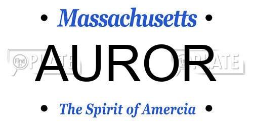 AUROR Massachusetts License Plate