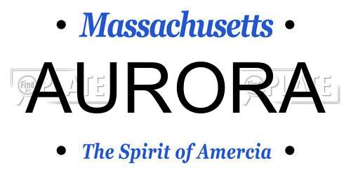 AURORA Massachusetts License Plate