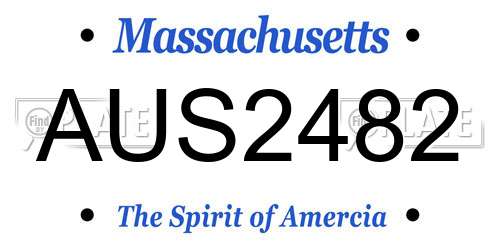 AUS2482 Massachusetts License Plate