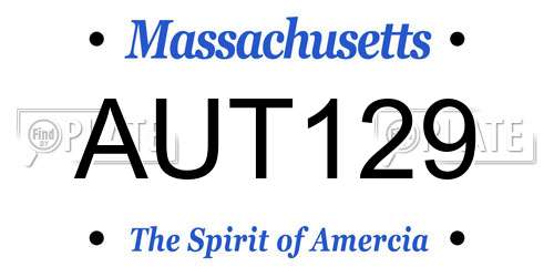 AUT129 Massachusetts License Plate