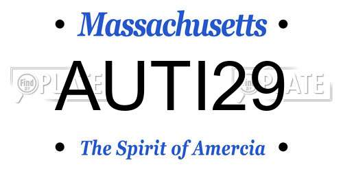 AUTI29 Massachusetts License Plate