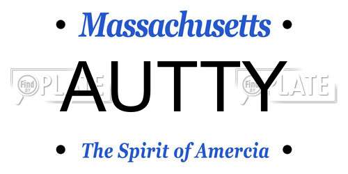 AUTTY Massachusetts License Plate