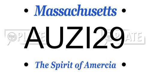 AUZI29 Massachusetts License Plate