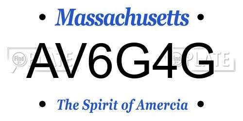 AV6G4G Massachusetts License Plate