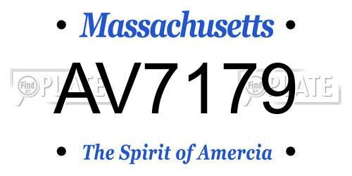 AV7179 Massachusetts License Plate