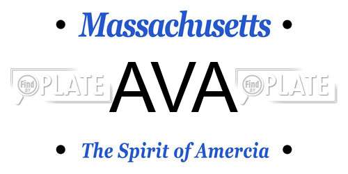 AVA Massachusetts License Plate