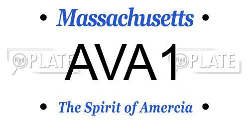 AVA1 Massachusetts License Plate