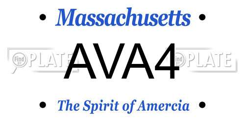 AVA4 Massachusetts License Plate
