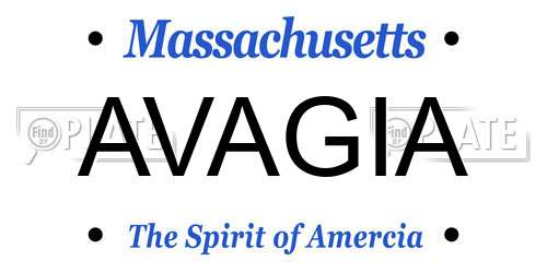 AVAGIA Massachusetts License Plate