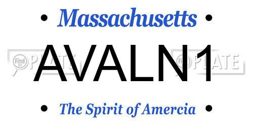 AVALN1 Massachusetts License Plate