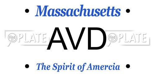 AVD Massachusetts License Plate