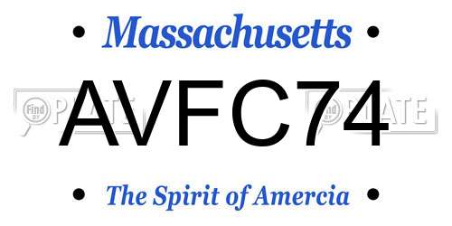 AVFC74 Massachusetts License Plate