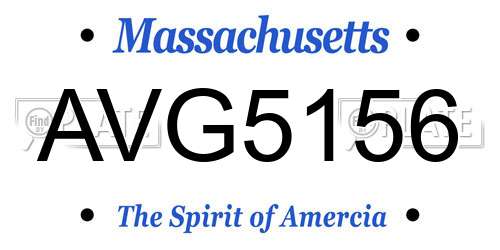 AVG5156 Massachusetts License Plate