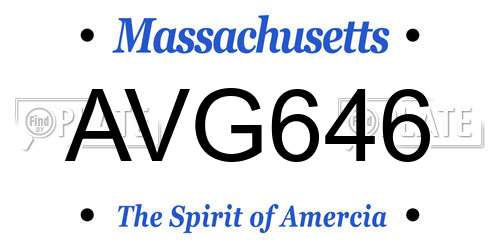AVG646 Massachusetts License Plate