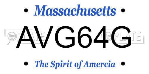 AVG64G Massachusetts License Plate