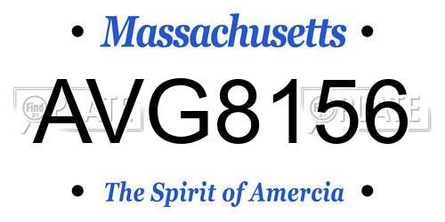 AVG8156 Massachusetts License Plate