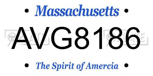 AVG8186 Massachusetts License Plate