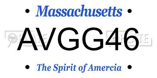 AVGG46 Massachusetts License Plate